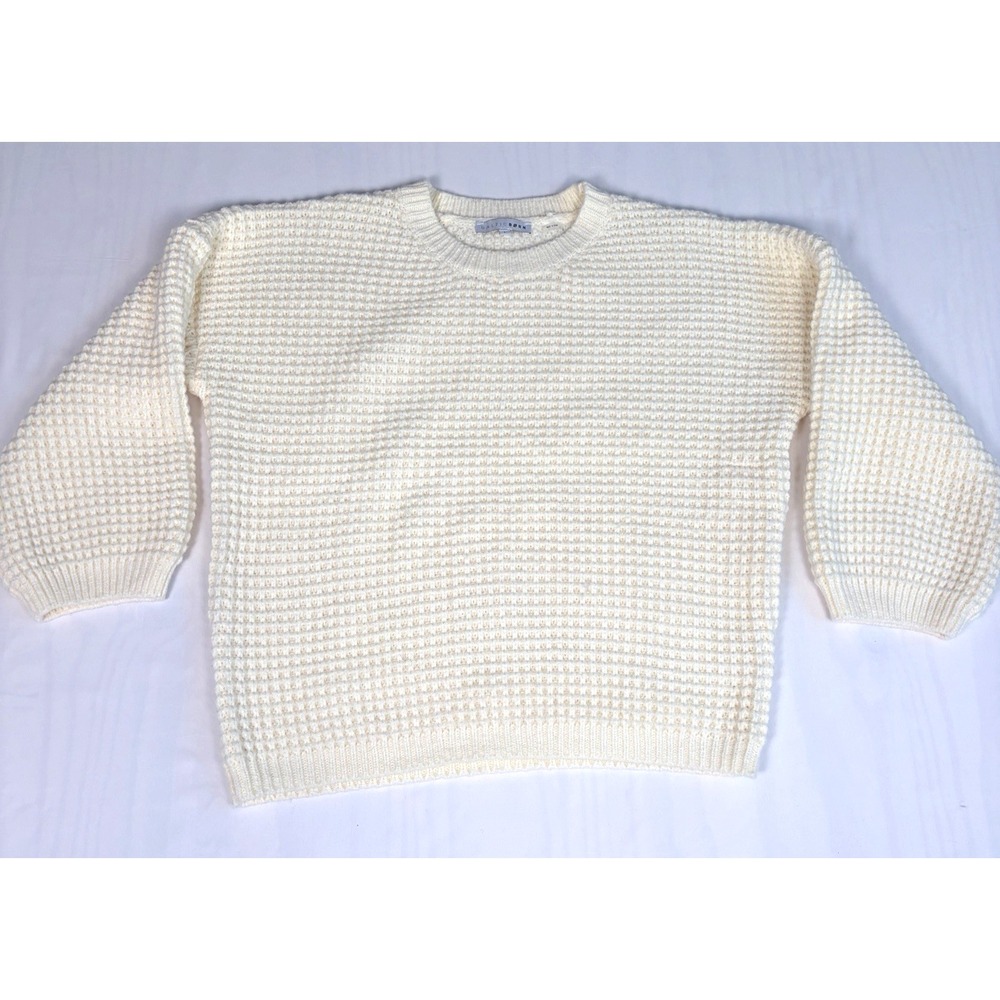 Baltic Born Womens Large Knit Sweater Cream Cottagecore Chic Romantic Oversized - Picture 1 of 7